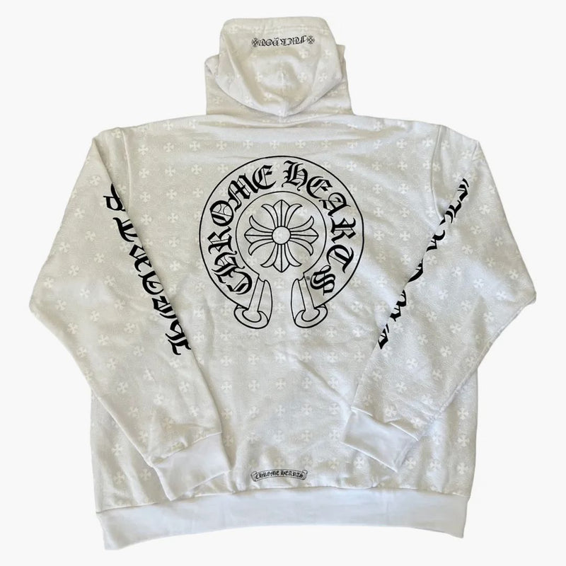 Chrome Hearts Plus Cross Horseshoe Hoodie White
