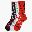 Chrome Hearts Stencil Socks (3 Pack) Black/white/red