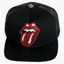 Chrome Hearts X Rolling Stones Leather Patch Trucker Hat Black