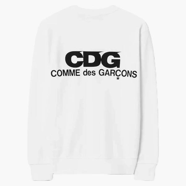 Comme Des Garcons Logo Printed Sweatshirt White