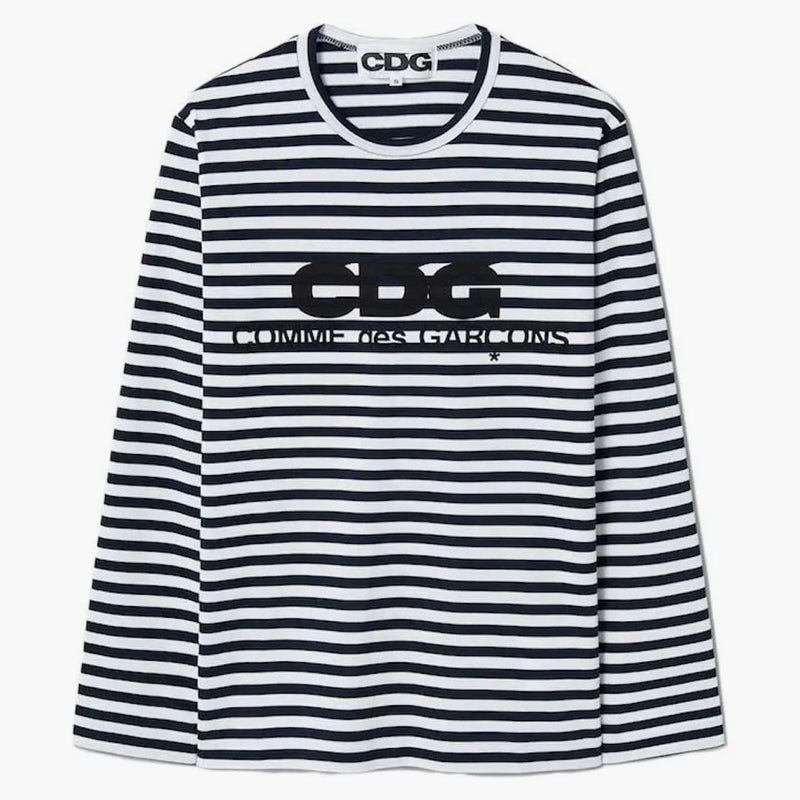 Comme Des Garcons Long Sleeved Stripe T-shirt Navy