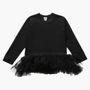 Commar de la malla de garcon inserta de manga larga negros