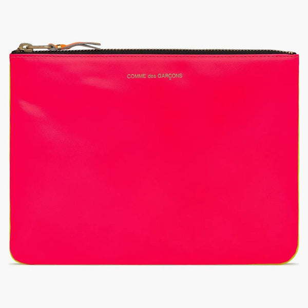 Comme Des Garcons Sa5100sf New Super Fluo Wallet Pink/yellow