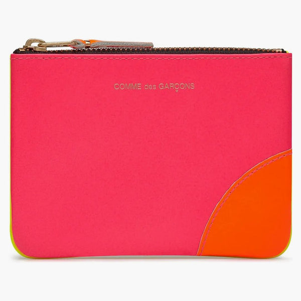 Comme Des Garcons Sa8100sf New Super Fluo Wallet Pink/yellow