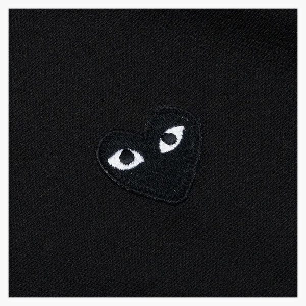 Comme of the Garcons spelar Big Black Heart Zip Up Hoodie Black