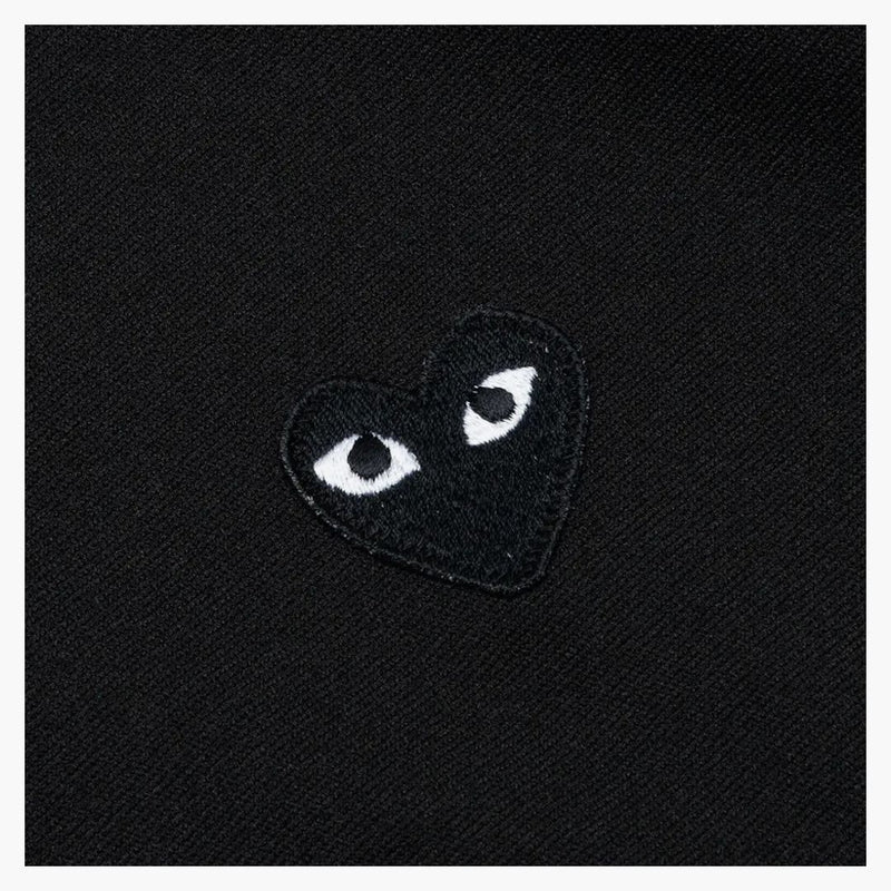 Comme of the Garcons spelar Big Black Heart Zip Up Hoodie Black