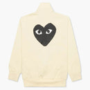 Comme Des Garcons Play Big Black Heart Zip Up Sweatshirt Ivory