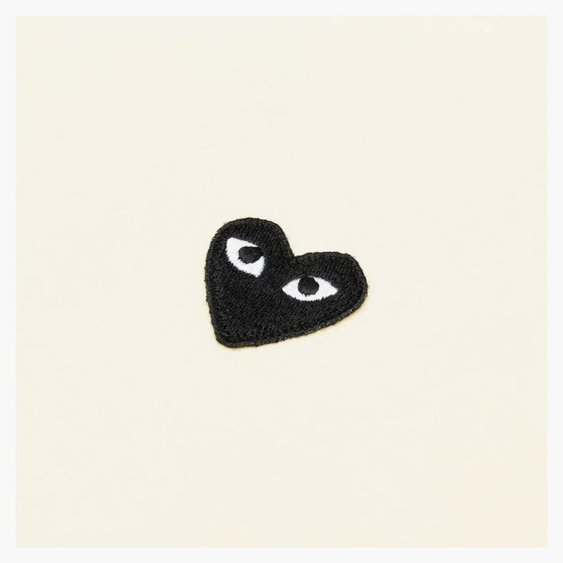 Comme Des Garcons Play Big Black Heart Zip Up Sweatshirt Ivory