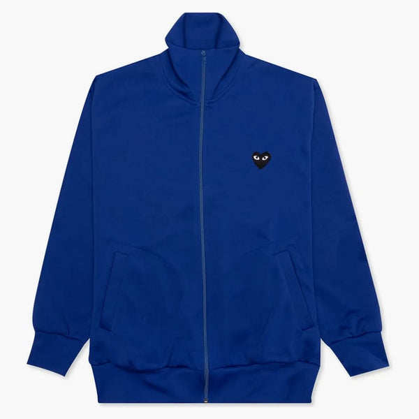 Comme of the Garcons spelar Big Black Heart Zip Up Sweatshirt Navy