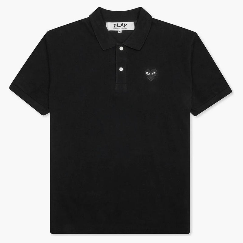 Comme Des Garcons Play Black Emblem Polo Black
