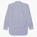 Comme of the Garcons Play Black Emblem Striped Button Up Shirt Blue/White