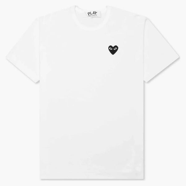 Comme of the Garcons Play Black Emblem T-shirt White
