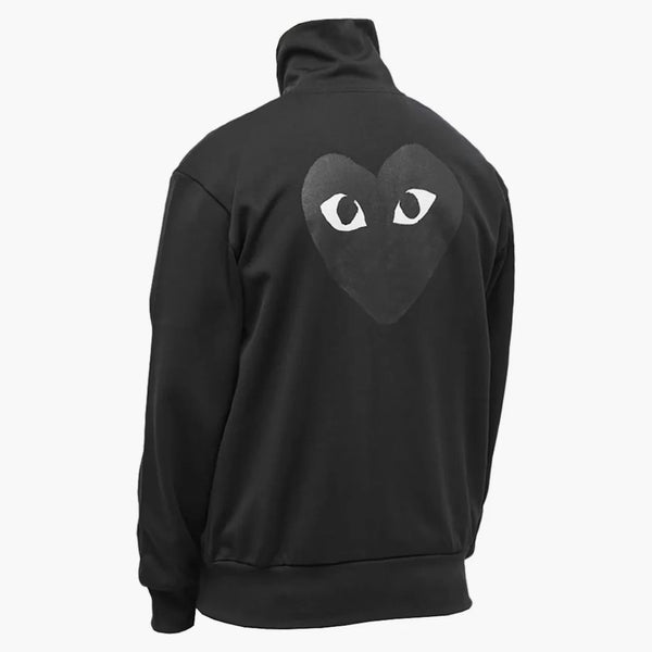 Cdg Black Heart Back Print Track Top Black