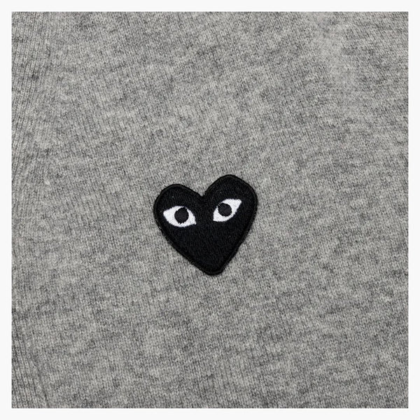 Comme Des Garcons Play Black Heart Knit Cardigan Sweater Grey
