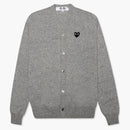 CommE of the Garcons Play Black Heart Knit Cardigan Sweater Gray