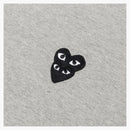 CommE of the Garcons Play Black Stacked Heart L/S Camiseta Gris