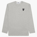 CommE of the Garcons Play Black Stacked Heart L/S Camiseta Gris