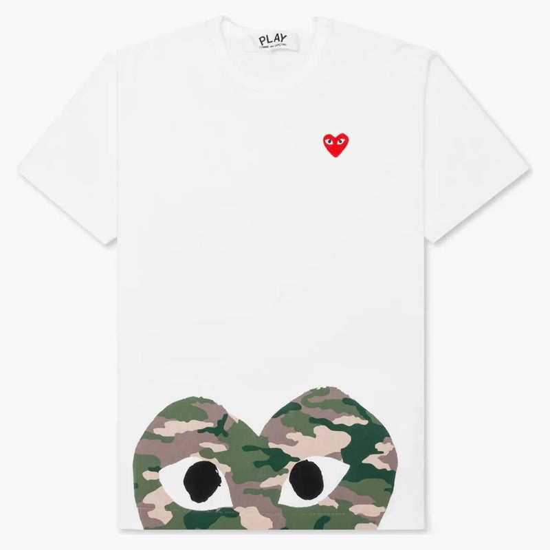 Comme Des Garcons Play Camouflage Edge Heart T-shirt White