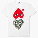 Comme Des Garcons Play Camouflage Mirror Heart T-shirt White