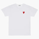 Comme of the Garcons Play Double Red Heart T-Shirt White