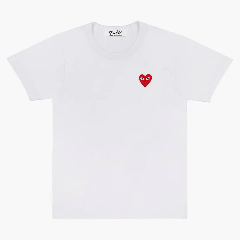 CommE of the Garcons juega camiseta de corazón rojo bordado blanco