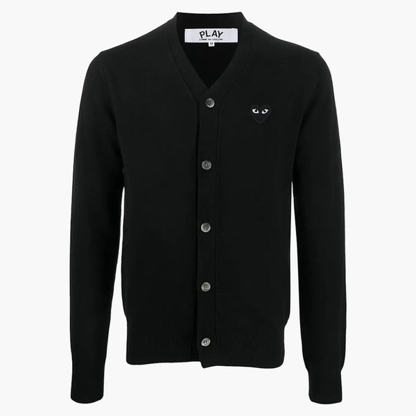 Comme Des Garcons Play Fine Knit Wool Cardigan Black/black