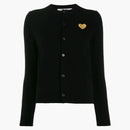 Comme of the Garcons Play Gold Heart Cardigan Black
