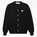 CommE of the Garcons Play Gold Heart Knit Cardigan suéter negro