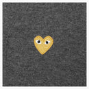 Comme of the Garcons Play Gold Heart Knit Cardigan Sweater Gray