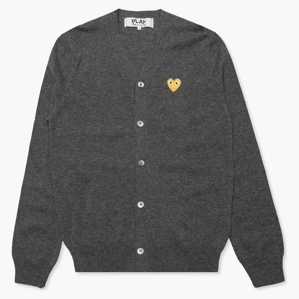 CommE of the Garcons Play Gold Heart Cardigan Cardigan Gray