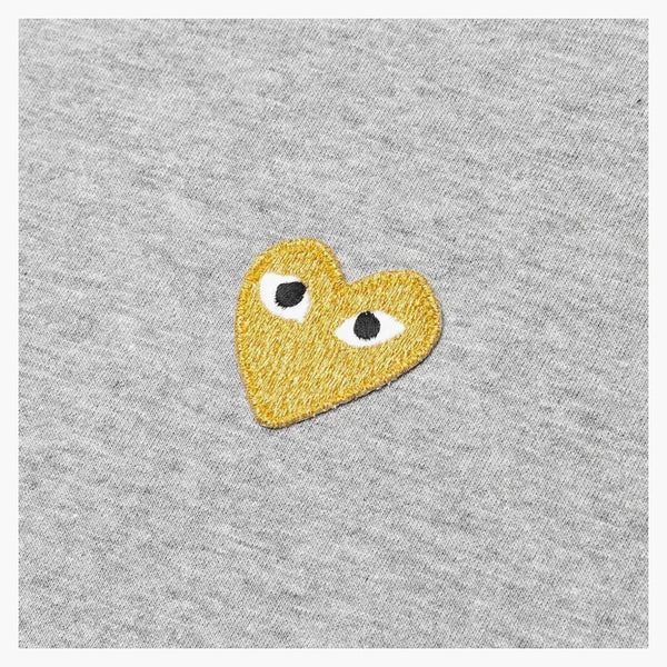 Comme Des Garcons Play Gold Heart T-shirt Grey