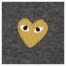 CommE of the Garcon Play Gold Heart V Neck Sweater Gray