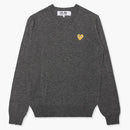 CommE of the Garcon Play Gold Heart V Neck Sweater Gray