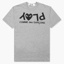 Comme Des Garcons Play Inverted Text T-shirt Grey