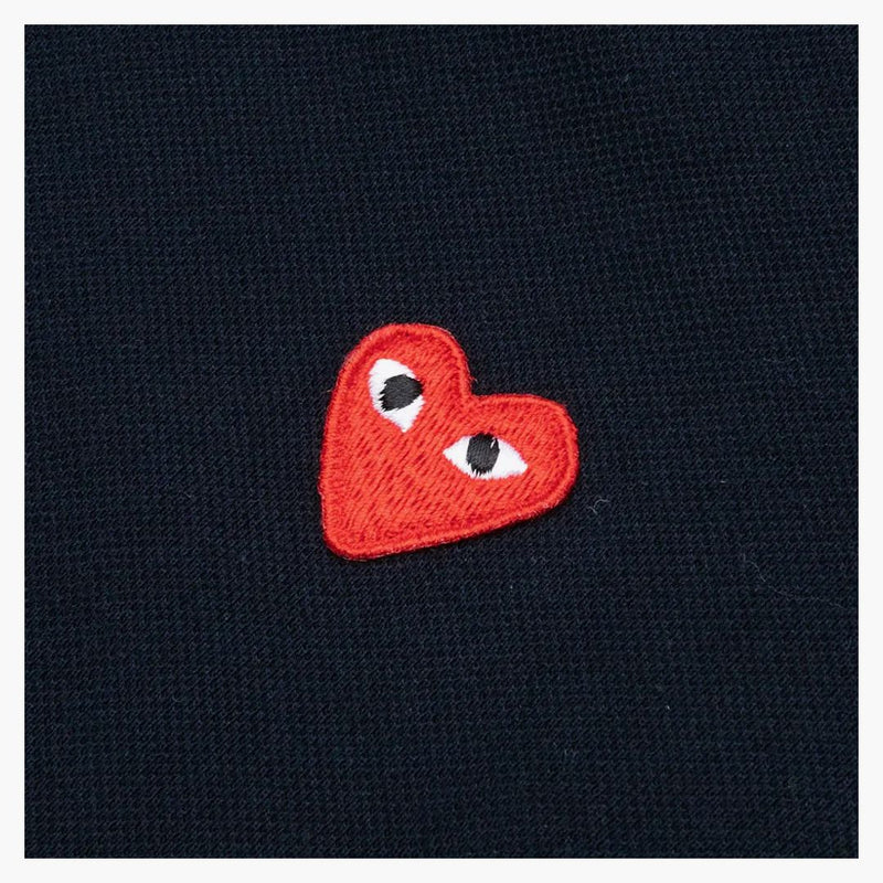 Comme of the Garcons Play Kid's Red Emblem Polo Navy