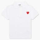 CommE of the Garcons Play Kid's Red Emblem Polo White