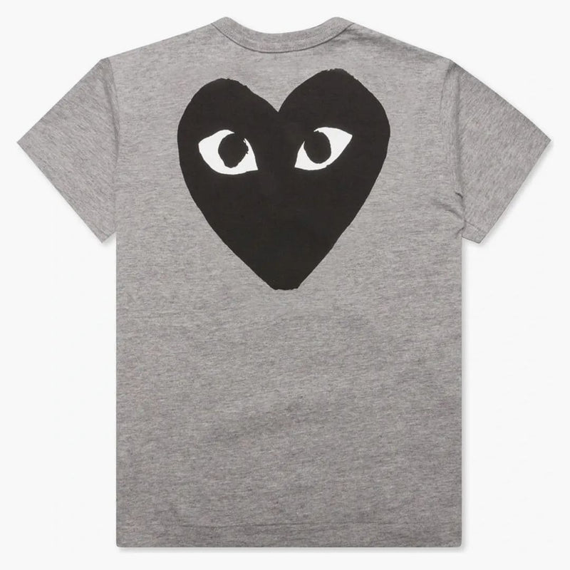 Comme Des Garcons Play Kid's Small Text T-shirt Grey