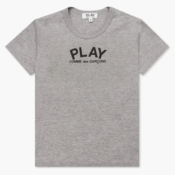 Comme Des Garcons Play Kid's Small Text T-shirt Grey