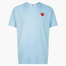 Comme Des Garcons Play Logo Embroidered Tee Baby Blue/red