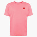 Comme of the Garcons Play Logo Embroidered Tea Baby Pink/Red