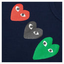 Comme of the Garcons Play Multi Heart T-Shirt Navy