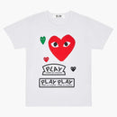 Comme Des Garcons Play Multi Logo Red Heart T-shirt White