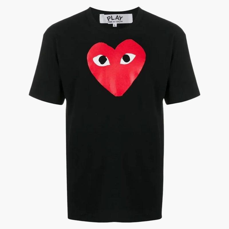 Comme Des Garcons Play P1t112 Play Red Heart T-shirt Black