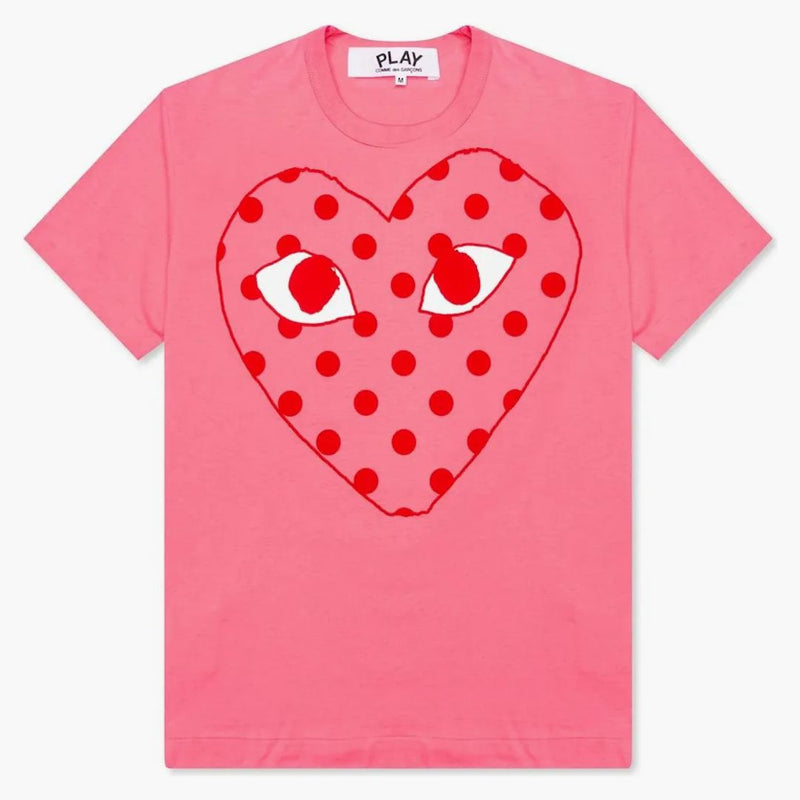 CommE of the Garcons Play Pastel Polka Polka Red Heart Camiseta Rosa