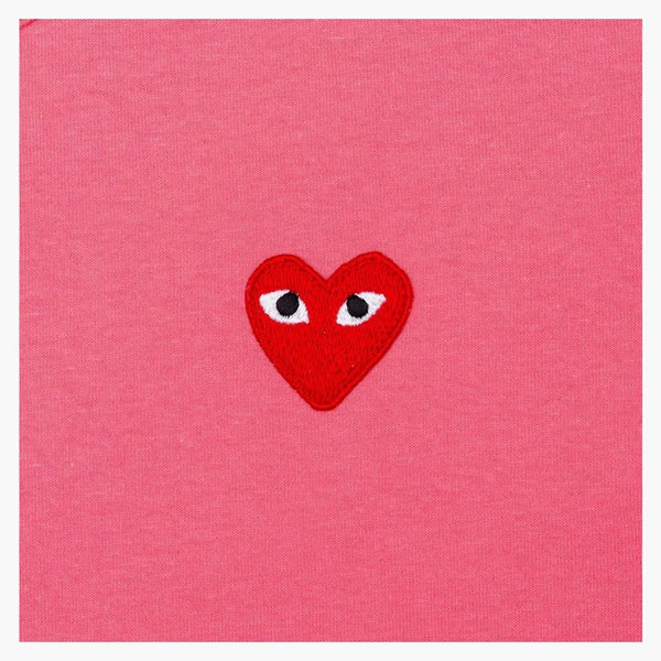 Comme Des Garcons Play Pastelle Red Emblem T-shirt Pink