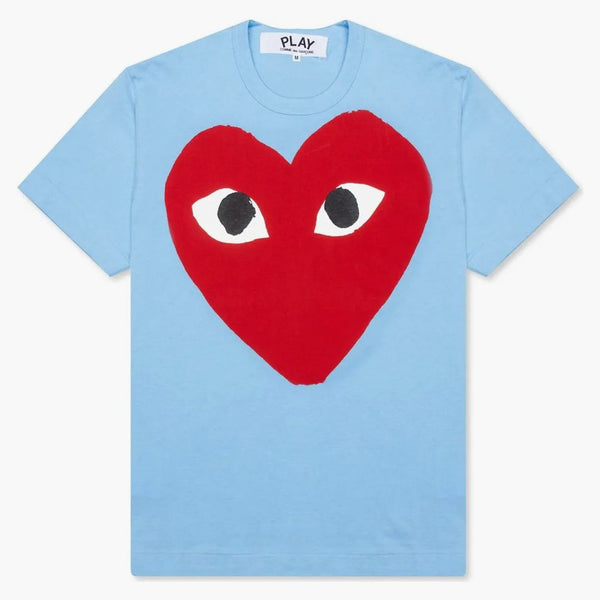 Comme Des Garcons Play Pastelle Red Heart T-shirt Blue