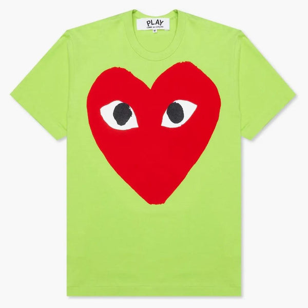 Comme Des Garcons Play Pastelle Red Heart T-shirt Green