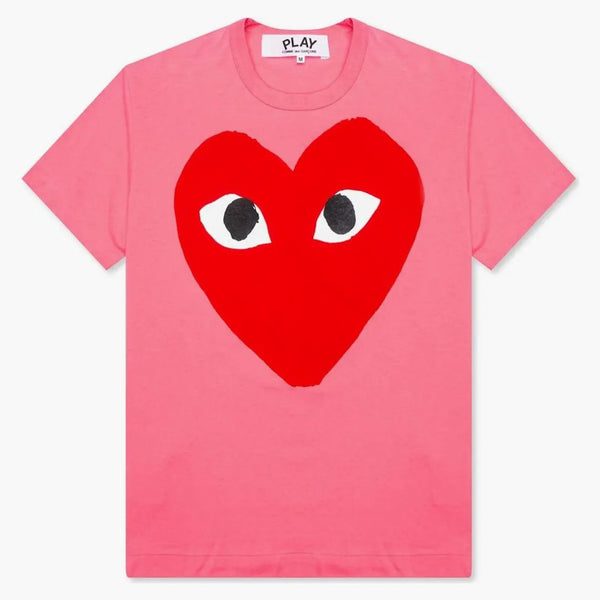 Comme Des Garcons Play Pastelle Red Heart T-shirt Pink