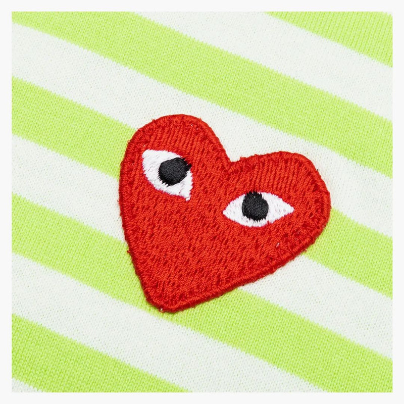 Comme of the Garcons Play Pastelle Striped L/S T-shirt zielony/biały