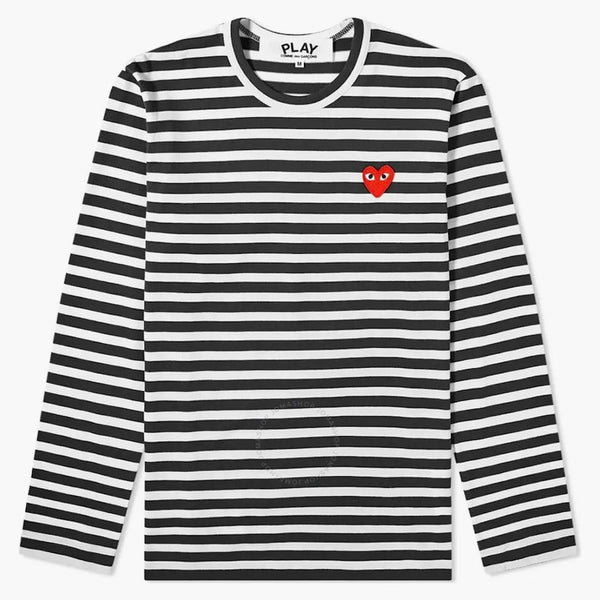 Comme of the Garcons Play Striped L/S T-shirt Black/White
